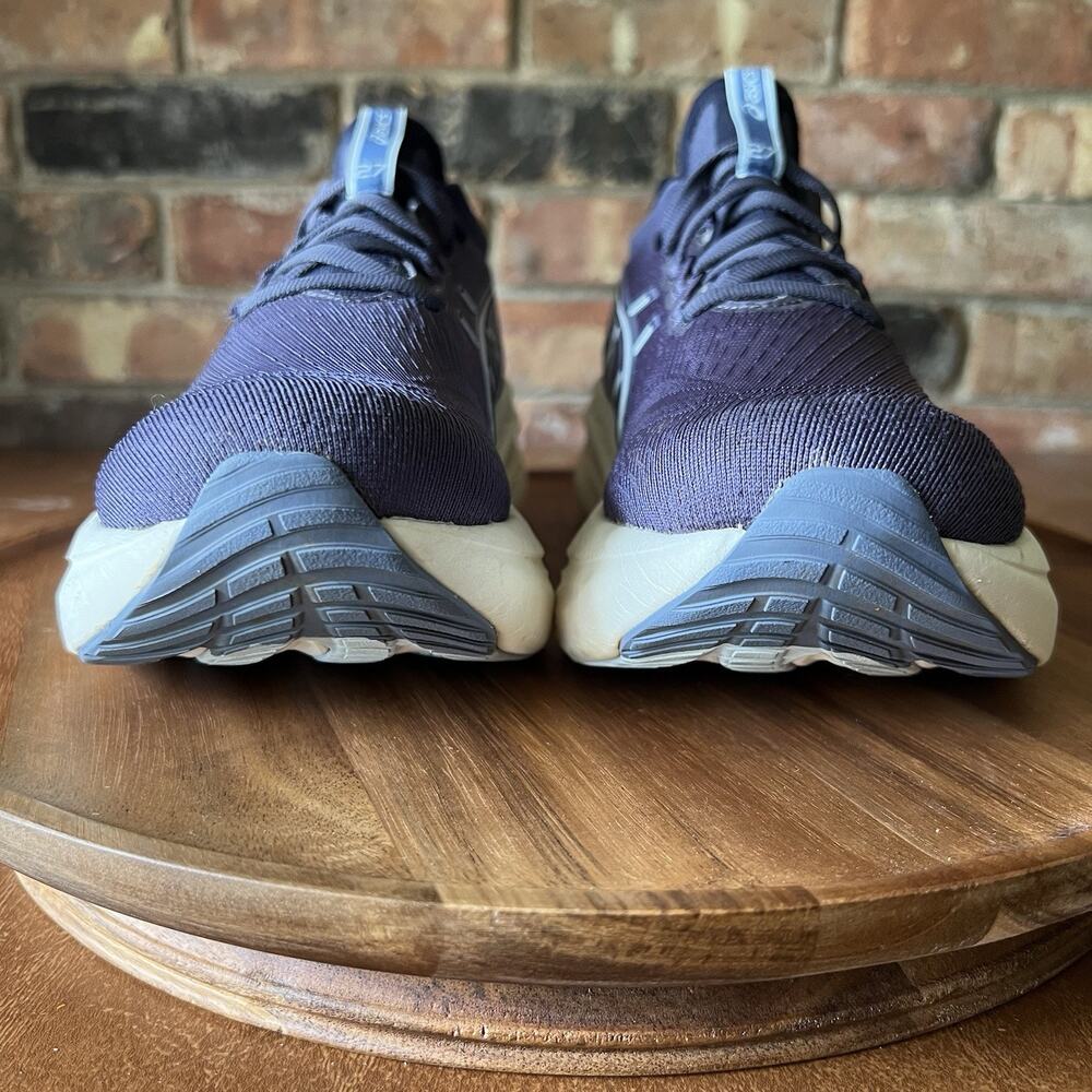 Asics Gel Nimbus 27 Womens 7.5 Gray Blue Blue Max Cushion Running Shoes Sneakers - Picture 11 of 16